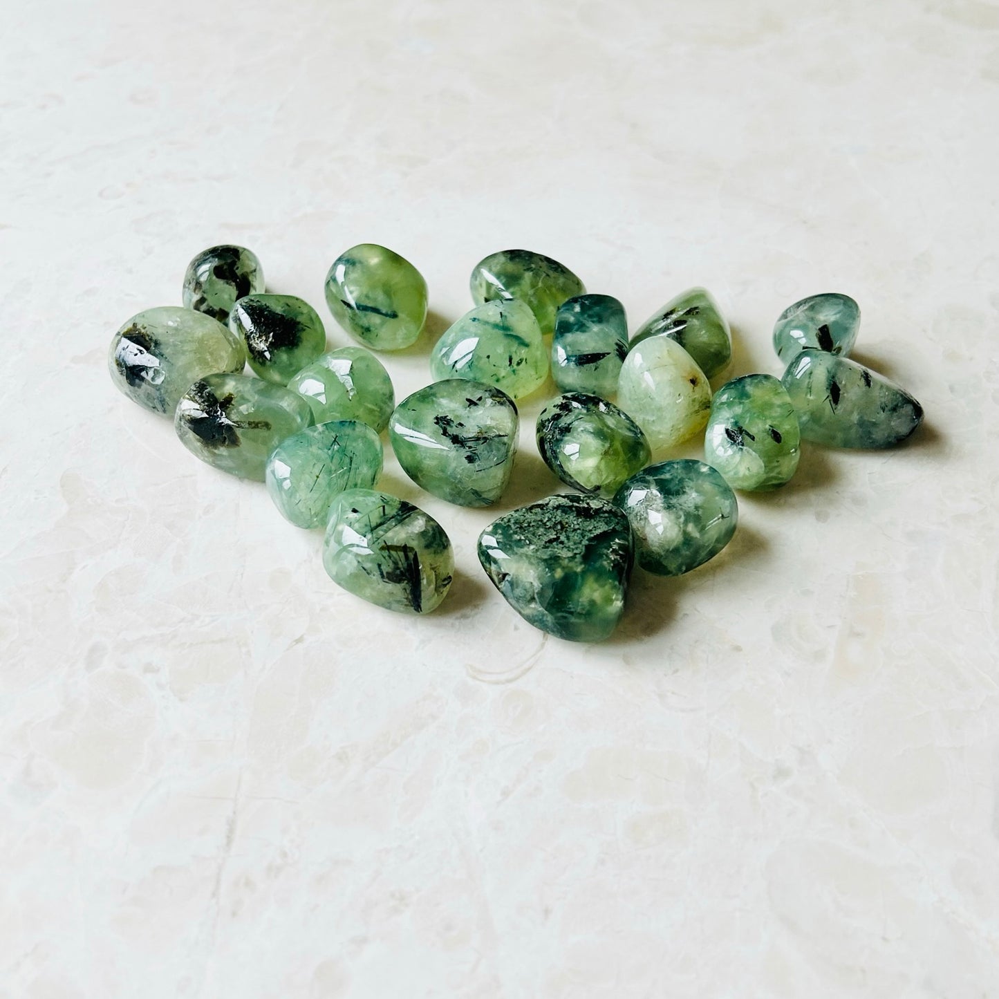 Prehnite with Epidote and Tourmaline