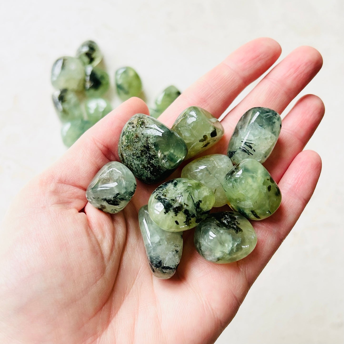 Prehnite with Epidote and Tourmaline