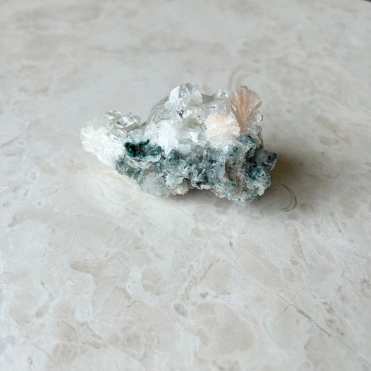 Apophyllite with Green Apophyllite and Stilbite